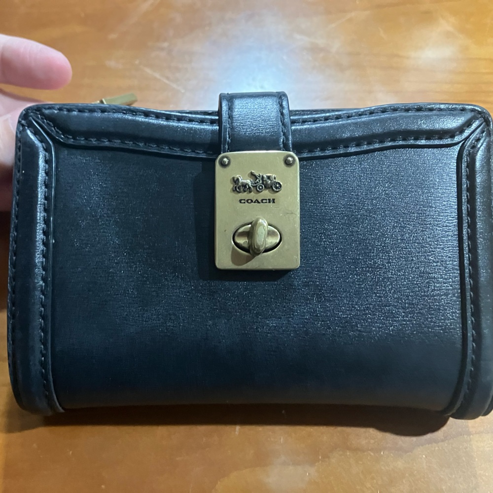 Coach Black Wallet with Gold Hardware